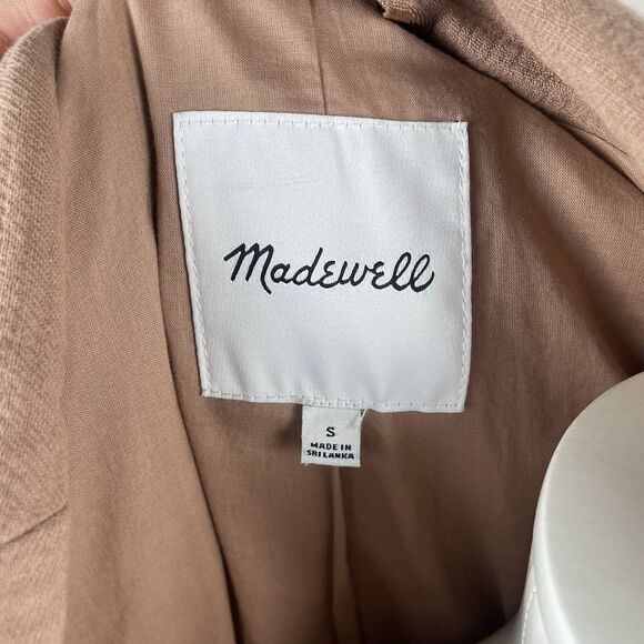 Madewell Size Small Boho Boxy Cotton-Linen Relaxed Larsen Blazer in Faded Earth - Picture 7 of 10